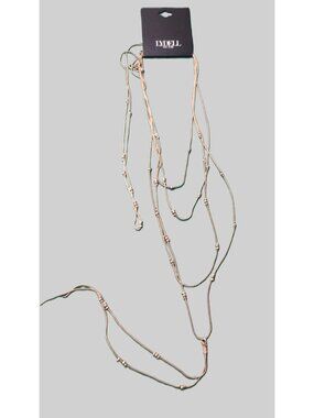 Lydell New York Layered Gold Tone Beaded Statement Necklace Multi Strand NEW